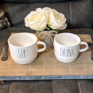 Rae Dunn Sip and Drink coffee mugs